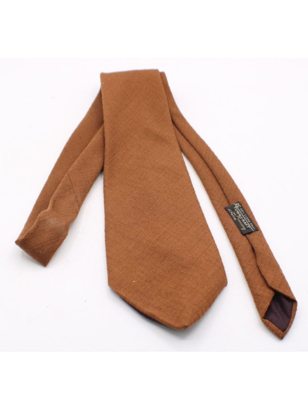 Towncraft Vintage 1970s Neck Tie Classic Brown Minimalist Retro Formal Accessory